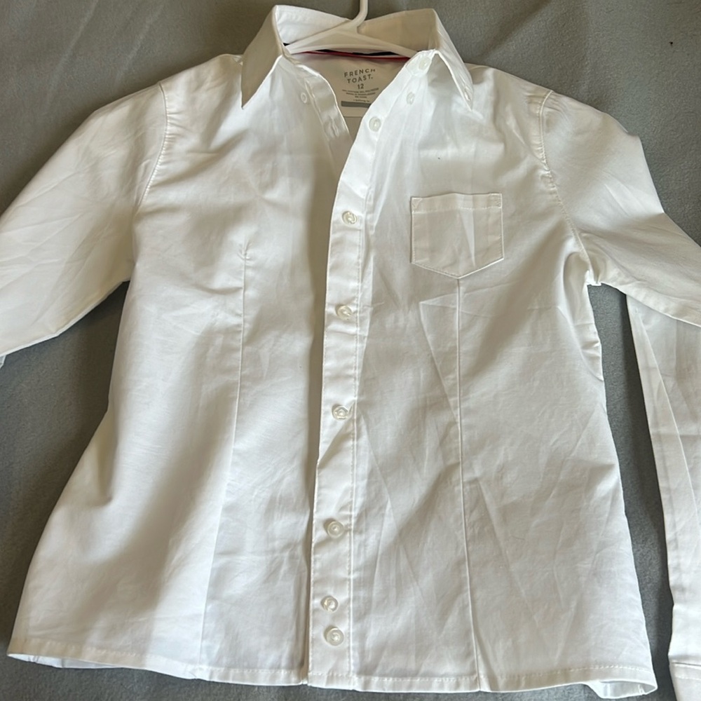French Toast Girls white long Sleeve Shirt Size 12‎